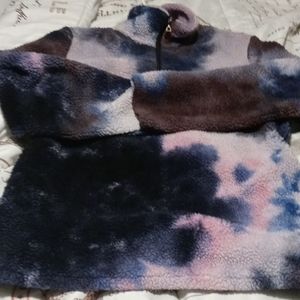 Purple Tye dyed Fleece pullover